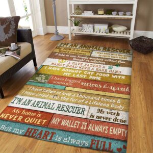 Cat I Am An Rescuer Rug Sport Decor Gift Floor Decor Living Room Carpet Rug Area Rug - 861f3605a333