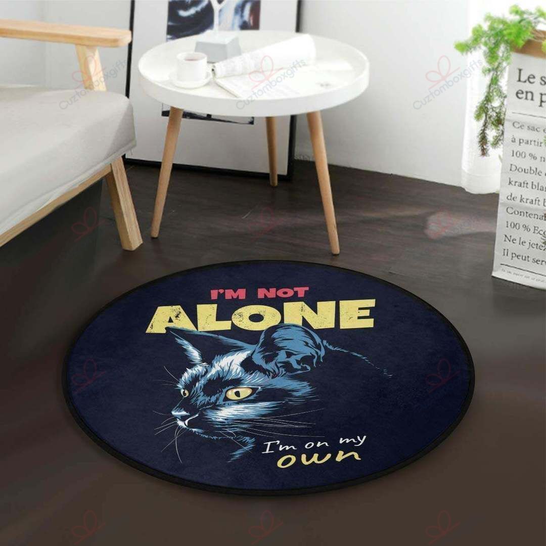 Cat Im Not Alone Round Carpet Floor Rug Living Room Bedroom Decor Round Area Rug Carpet Cat Im Not Alone Round Carpet Floor Rug Living Room Bedroom Decor Round Area Rug Carpet