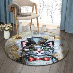 Cat In The Hat Round Carpet Floor Rug Living Room Bedroom Decor Round Area Rug Carpet