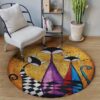Cat Lovely Round Carpet Floor Rug Living Room Bedroom Decor Round Area Rug Carpet