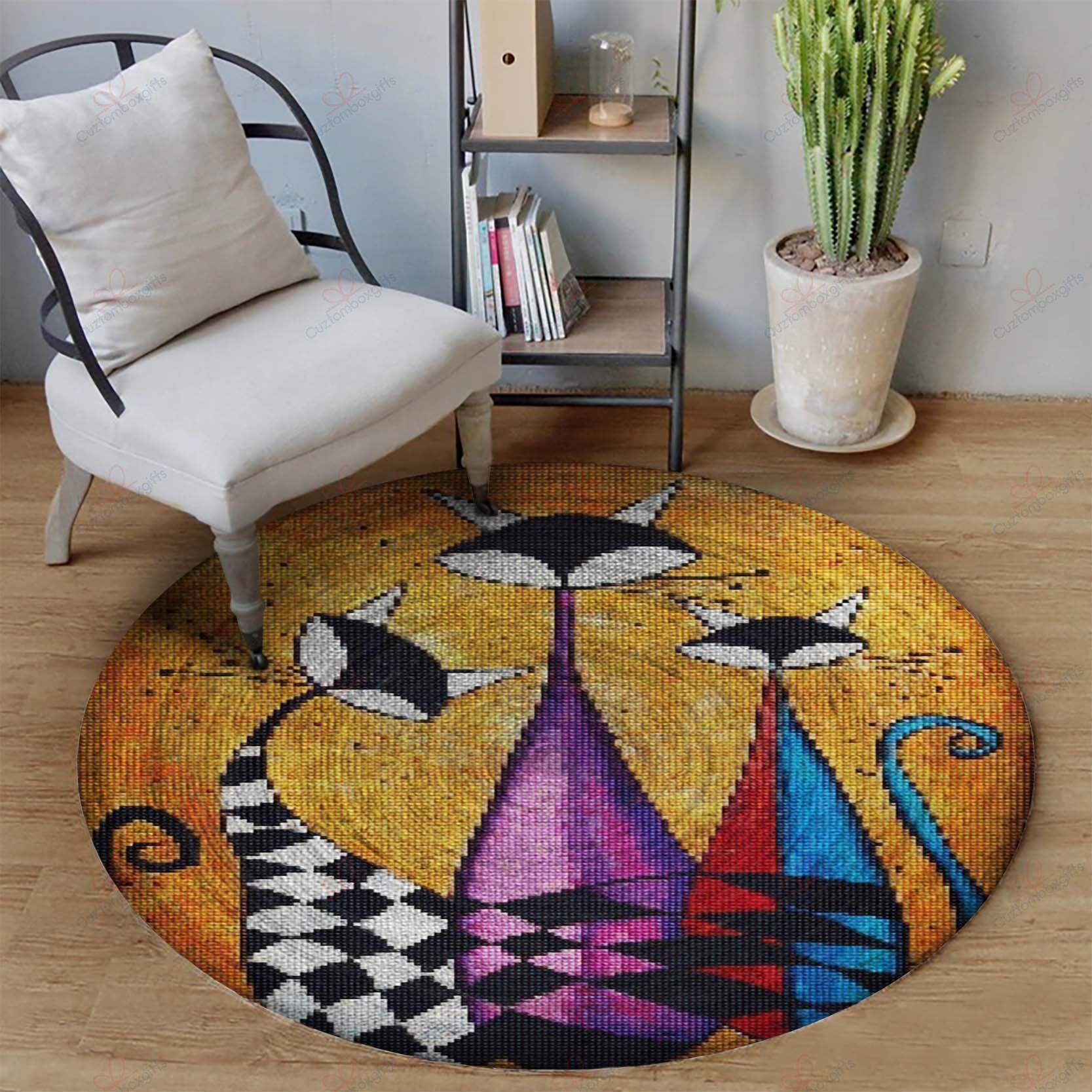 Cat Lovely Round Carpet Floor Rug Living Room Bedroom Decor Round Area Rug Carpet Cat Lovely Round Carpet Floor Rug Living Room Bedroom Decor Round Area Rug Carpet