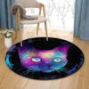 Cat Magic Round Carpet Floor Rug Living Room Bedroom Decor Round Area Rug Carpet