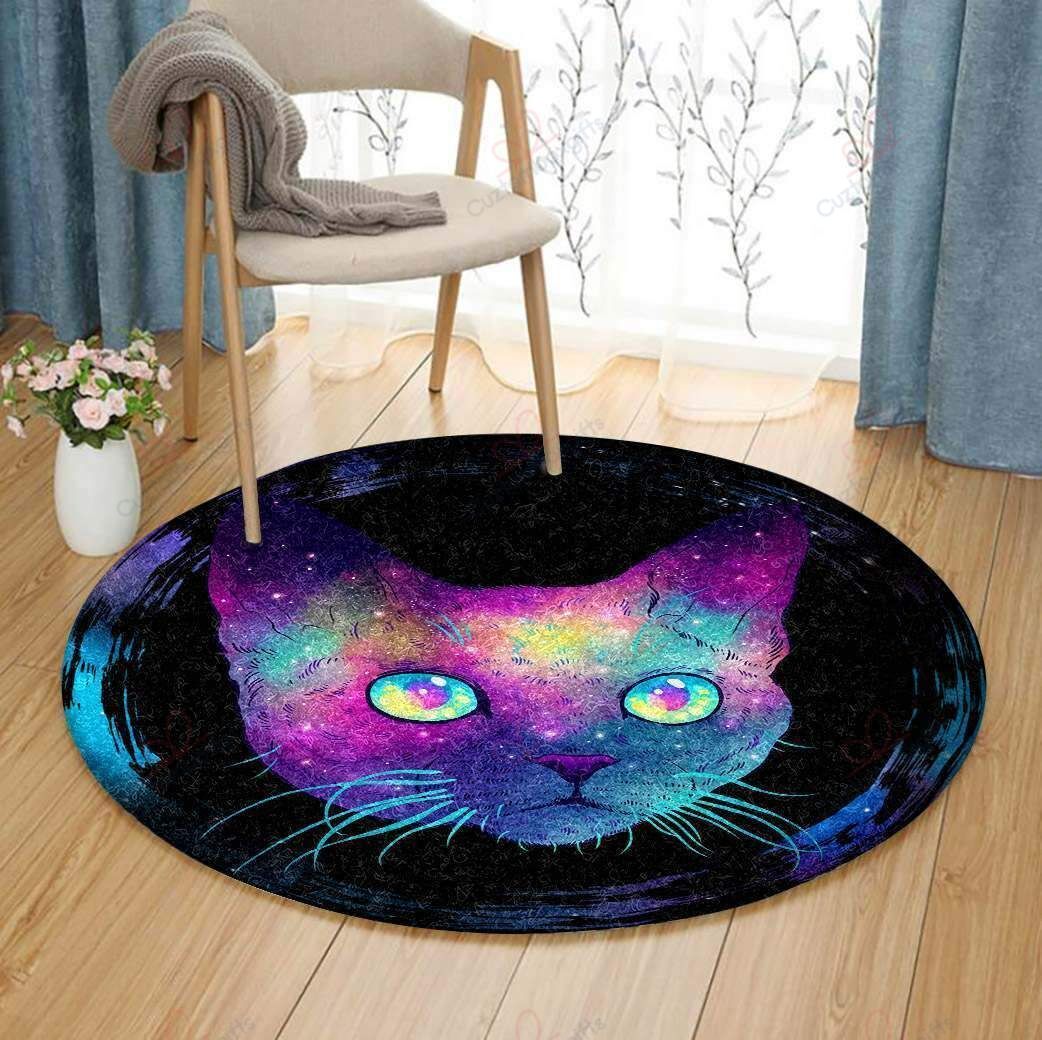 Cat Magic Round Carpet Floor Rug Living Room Bedroom Decor Round Area Rug Carpet Cat Magic Round Carpet Floor Rug Living Room Bedroom Decor Round Area Rug Carpet