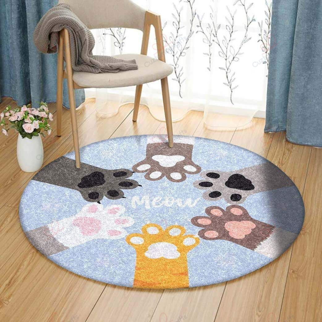 Cat Meow Round Carpet Floor Rug Living Room Bedroom Decor Round Area Rug Carpet Cat Meow Round Carpet Floor Rug Living Room Bedroom Decor Round Area Rug Carpet