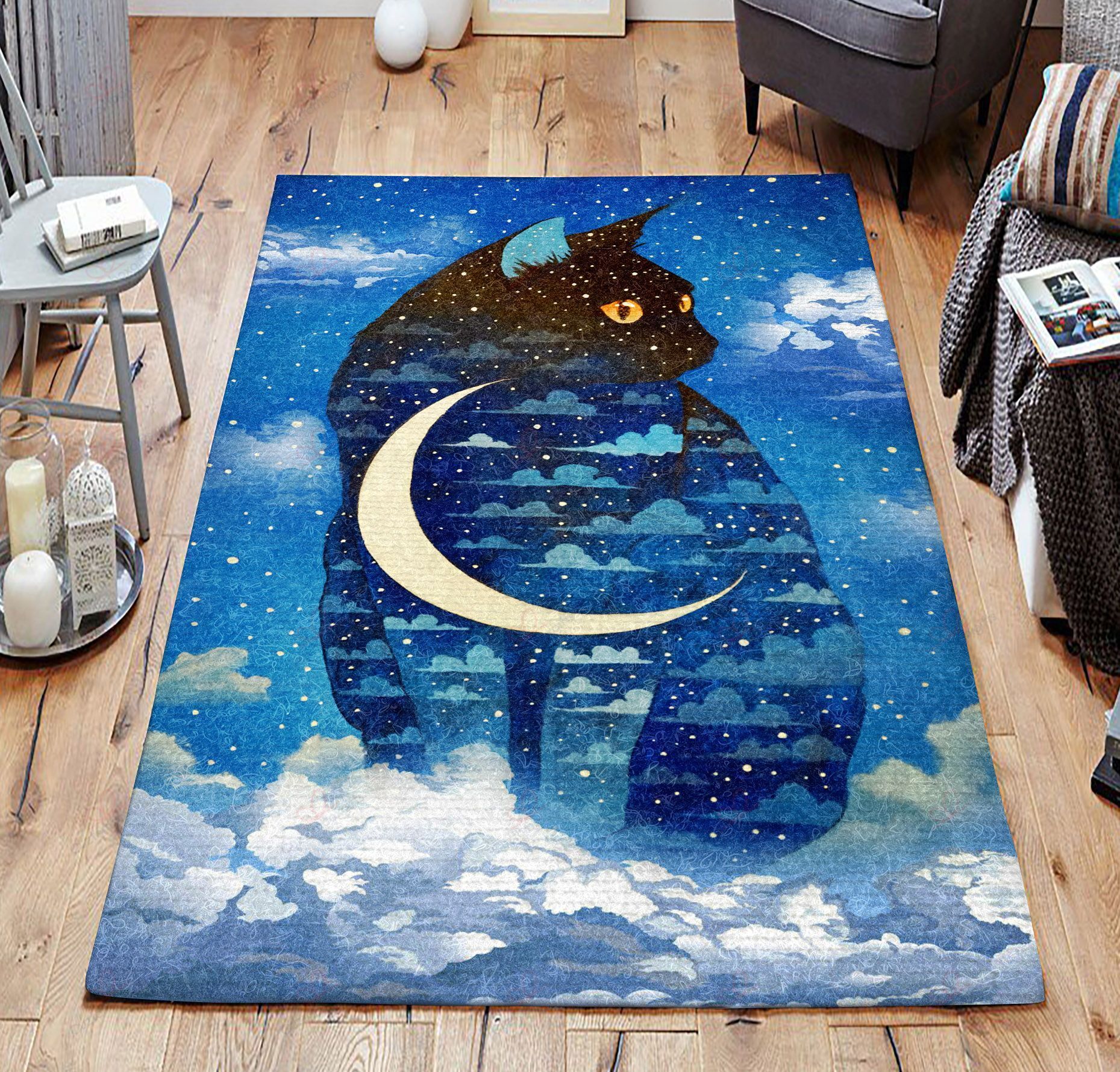 Cat Moon Rug Sport Decor Gift Floor Decor Living Room Carpet Rug Area Rug - d8dba60f1940 Cat Moon Rug Sport Decor Gift Floor Decor Living Room Carpet Rug Area Rug - d8dba60f1940