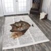 Cat Newspaper Rug Sport Decor Gift Floor Decor Living Room Carpet Rug Area Rug - e6f26fafdb4f