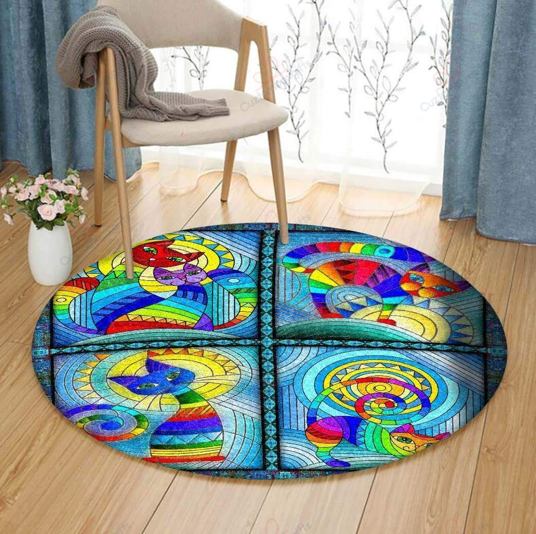 Cat Painting 3 Round Carpet Floor Rug Living Room Bedroom Decor Round Area Rug Carpet Cat Painting 3 Round Carpet Floor Rug Living Room Bedroom Decor Round Area Rug Carpet