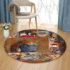 Cat Painting 6 Round Carpet Floor Rug Living Room Bedroom Decor Round Area Rug Carpet