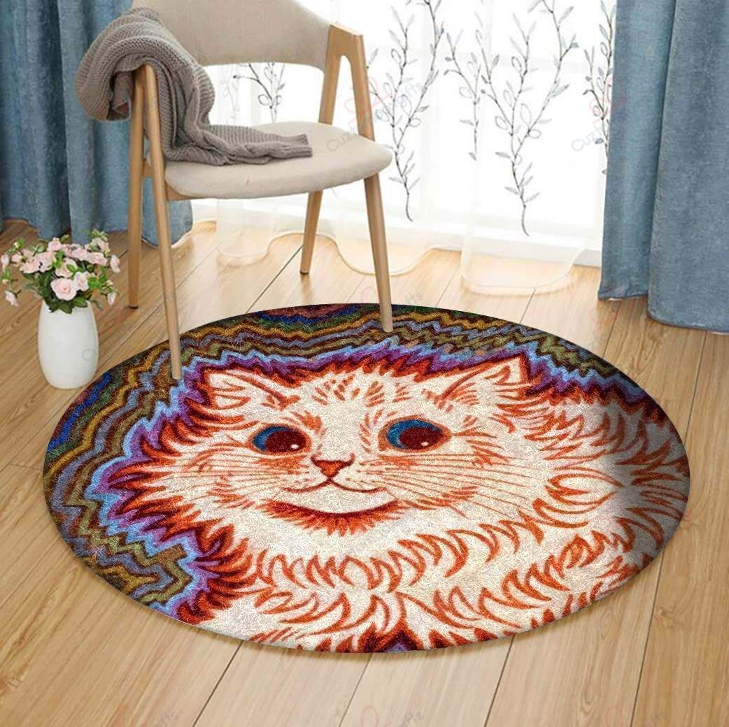 Cat Painting Round Carpet Floor Rug Living Room Bedroom Decor Round Area Rug Carpet Cat Painting Round Carpet Floor Rug Living Room Bedroom Decor Round Area Rug Carpet