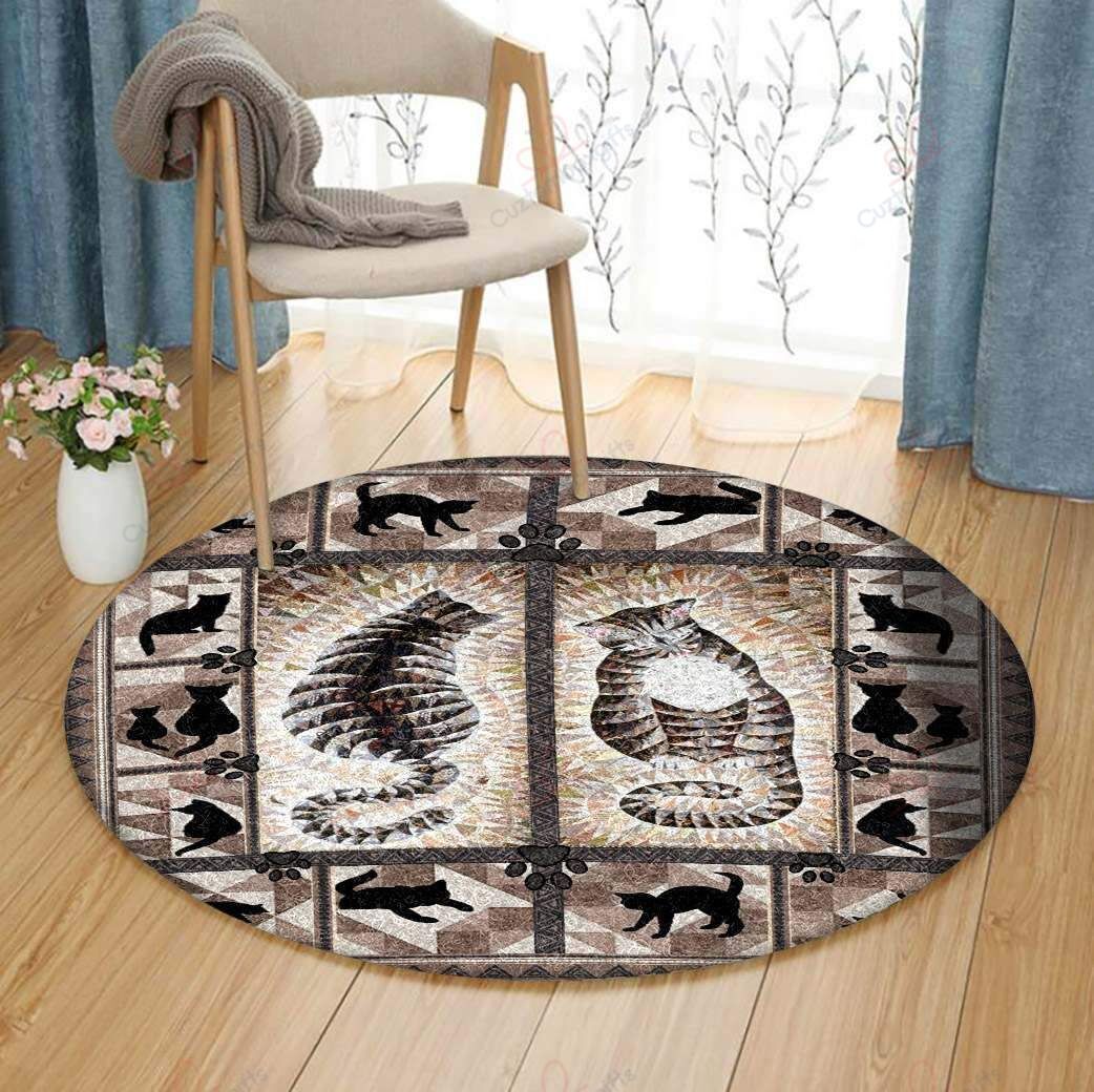 Cat Pattern 1 Round Carpet Floor Rug Living Room Bedroom Decor Round Area Rug Carpet Cat Pattern 1 Round Carpet Floor Rug Living Room Bedroom Decor Round Area Rug Carpet