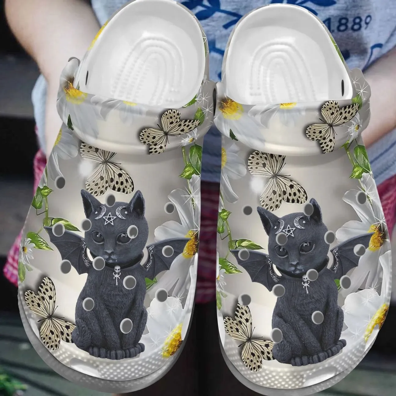 Cat Personalize Clog Custom Crocs Fashionstyle Comfortable For Women Men Kid Print 3D Black Cat And Butterfly Cat Personalize Clog Custom Crocs Fashionstyle Comfortable For Women Men Kid Print 3D Black Cat And Butterfly