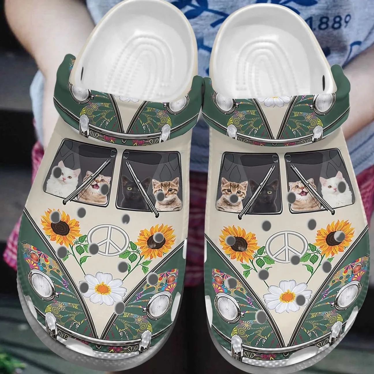 Cat Personalize Clog Custom Crocs Fashionstyle Comfortable For Women Men Kid Print 3D Hippie Bus And Cats Cat Personalize Clog Custom Crocs Fashionstyle Comfortable For Women Men Kid Print 3D Hippie Bus And Cats