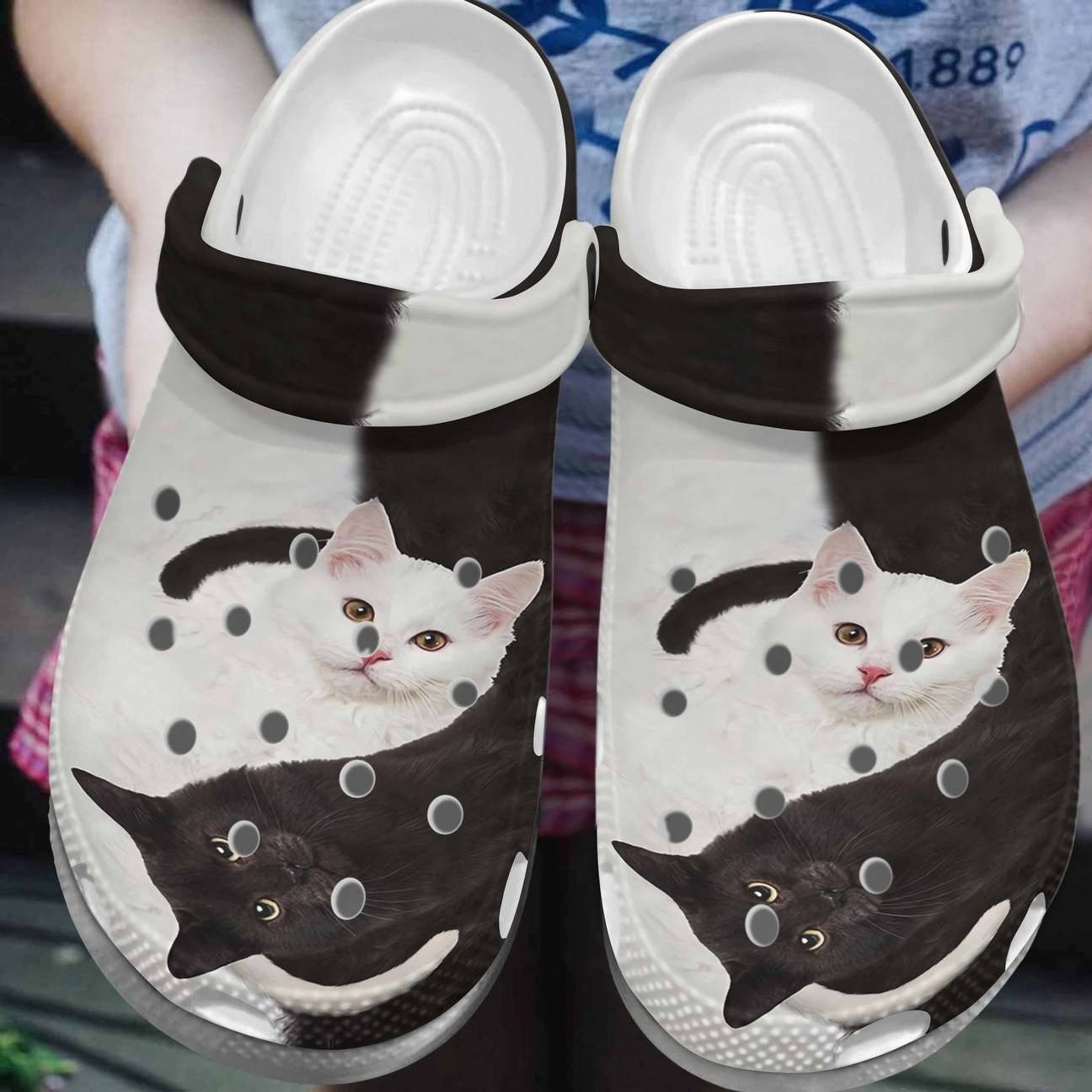 Cat Personalized Clog Custom Crocs Comfortablefashion Style Comfortable For Women Men Kid Print 3D Black And White Cat Personalized Clog Custom Crocs Comfortablefashion Style Comfortable For Women Men Kid Print 3D Black And White