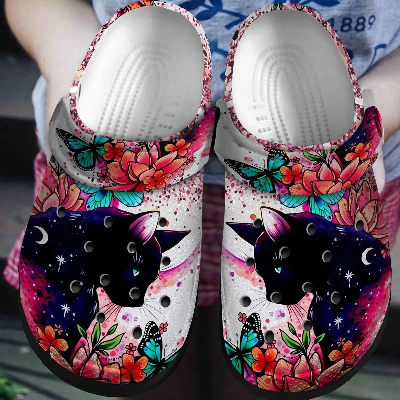Cat Personalized Clog Custom Crocs Comfortablefashion Style Comfortable For Women Men Kid Print 3D Romantic Black Cat Cat Personalized Clog Custom Crocs Comfortablefashion Style Comfortable For Women Men Kid Print 3D Romantic Black Cat