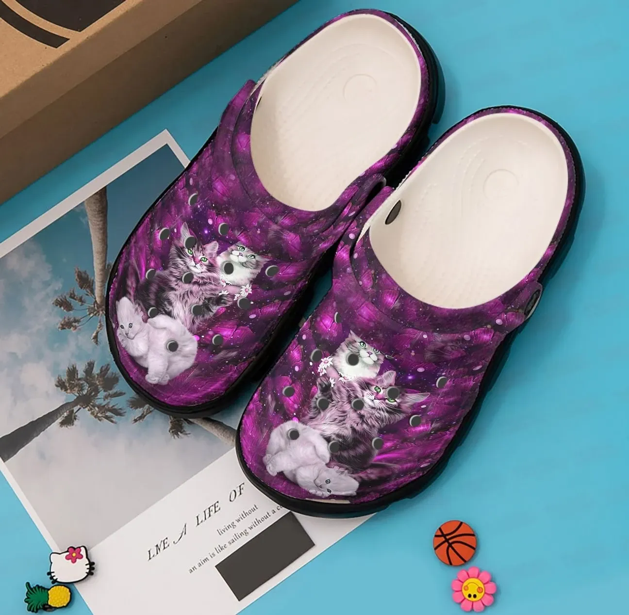 Cat Personalized Clog Custom Crocs Comfortablefashion Style Comfortable For Women Men Kid Print 3D Violet Galaxy Cat Cat Personalized Clog Custom Crocs Comfortablefashion Style Comfortable For Women Men Kid Print 3D Violet Galaxy Cat