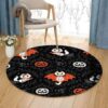 Cat Pumpkin Round Carpet Floor Rug Living Room Bedroom Decor Round Area Rug Carpet