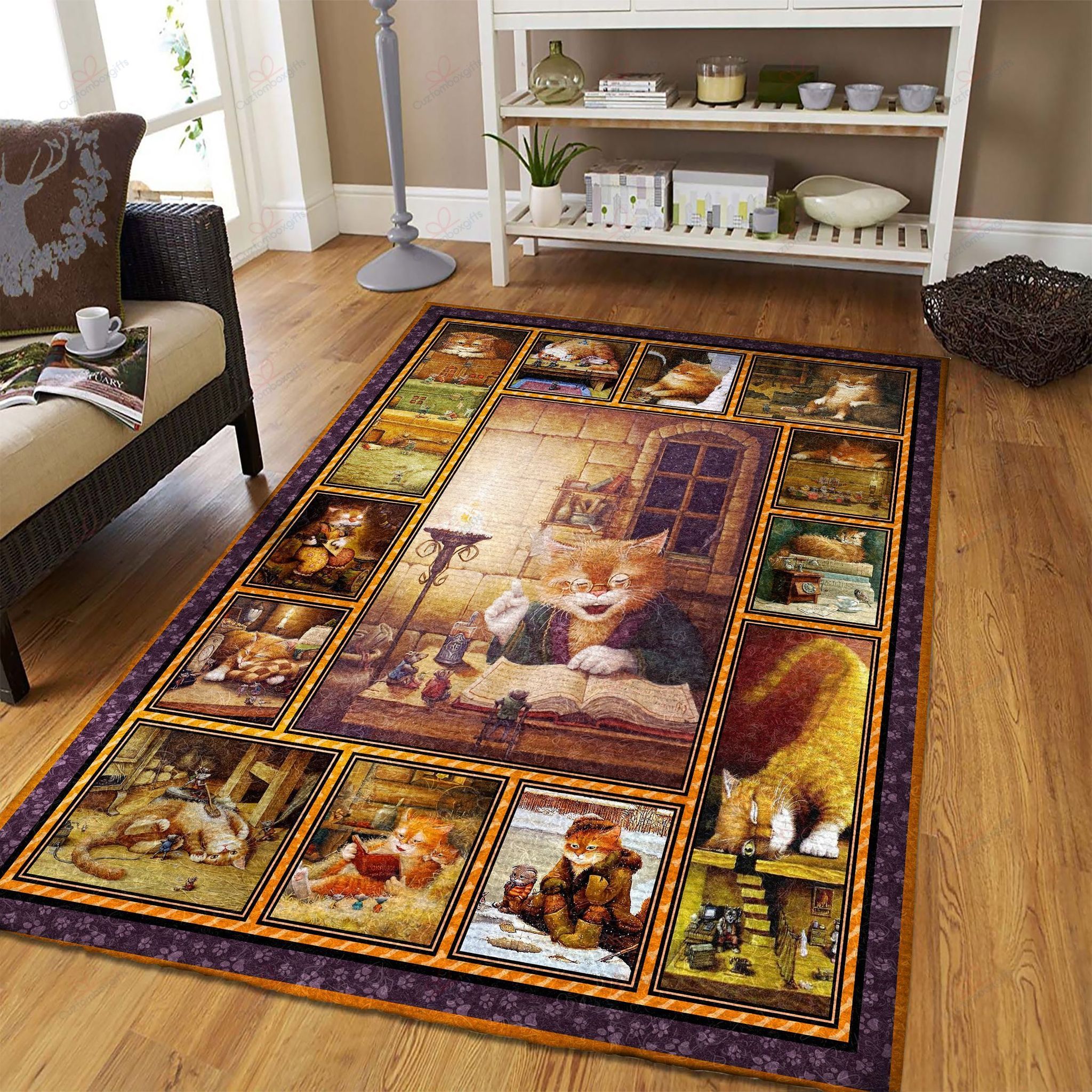 Cat Reading Book Rug Sport Decor Gift Floor Decor Living Room Carpet Rug Area Rug - 3e71e886808e Cat Reading Book Rug Sport Decor Gift Floor Decor Living Room Carpet Rug Area Rug - 3e71e886808e