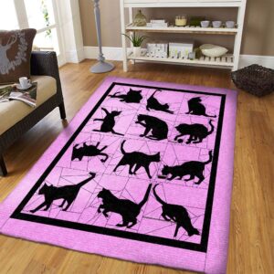 Cat Shadow Triangle Playing Rug Sport Decor Gift Floor Decor Living Room Carpet Rug Area Rug - ca383715ffdf
