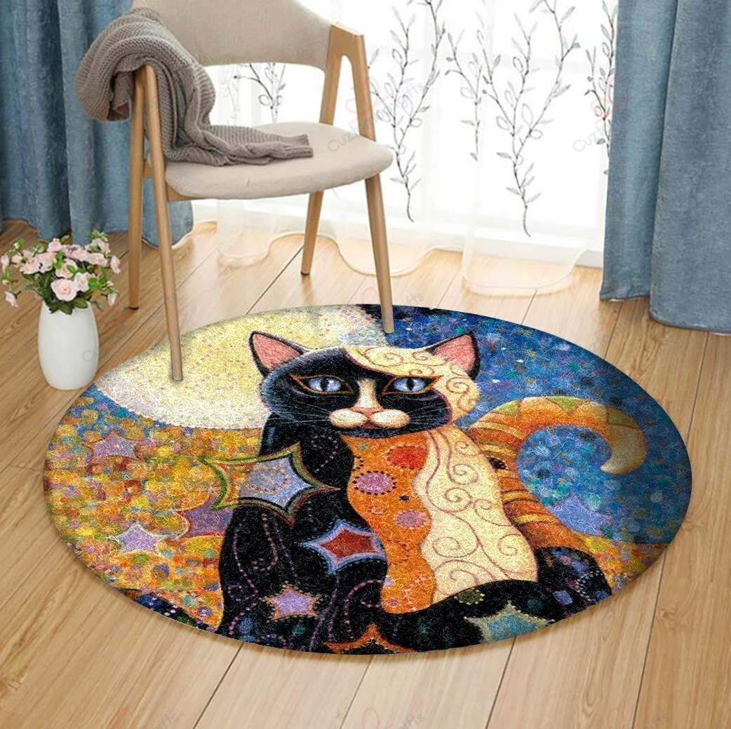 Cat Star Round Carpet Floor Rug Living Room Bedroom Decor Round Area Rug Carpet Cat Star Round Carpet Floor Rug Living Room Bedroom Decor Round Area Rug Carpet