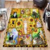 Cat Sunflower Rug Sport Decor Gift Floor Decor Living Room Carpet Rug Area Rug - 849614bcc427