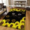 Cat Sunflower Rug Sport Decor Gift Floor Decor Living Room Carpet Rug Area Rug - 86ae9b245ca8
