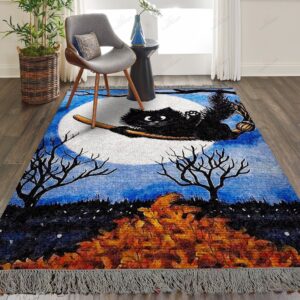 Cat Witch Rug Sport Decor Gift Floor Decor Living Room Carpet Rug Area Rug - a8e12712c949