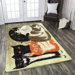 Cat With Big Family Rug Sport Decor Gift Floor Decor Living Room Carpet Rug Area Rug - ab5d4900b358