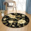 Catalina Magnolia Round Carpet Floor Rug Living Room Bedroom Decor Round Area Rug Carpet