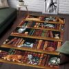 Cats And Books Rug Sport Decor Gift Floor Decor Living Room Carpet Rug Area Rug - d6e25f54c25a