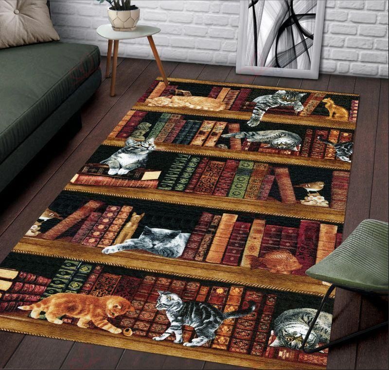 Cats And Books Rug Sport Decor Gift Floor Decor Living Room Carpet Rug Area Rug - d6e25f54c25a Cats And Books Rug Sport Decor Gift Floor Decor Living Room Carpet Rug Area Rug - d6e25f54c25a