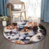 Cats And Dogs Round Carpet Floor Rug Living Room Bedroom Decor Round Area Rug Carpet