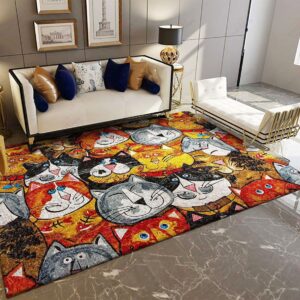 Cats Colors Rug Sport Decor Gift Floor Decor Living Room Carpet Rug Area Rug - 5b2b35af5916