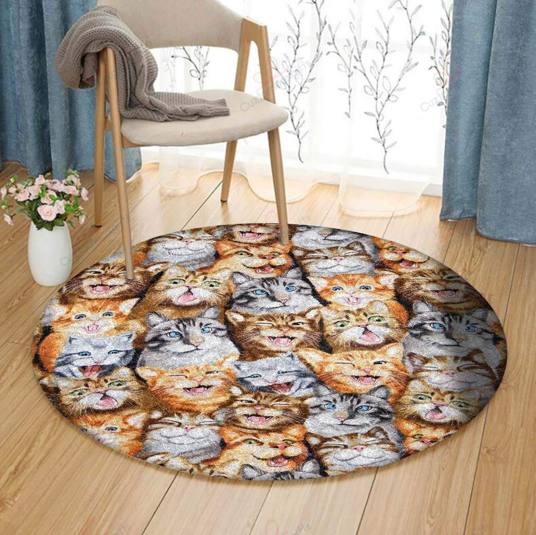 Cats Emotion Round Carpet Floor Rug Living Room Bedroom Decor Round Area Rug Carpet Cats Emotion Round Carpet Floor Rug Living Room Bedroom Decor Round Area Rug Carpet