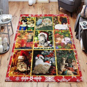 Cats In Christmas 2 Rug Sport Decor Gift Floor Decor Living Room Carpet Rug Area Rug - 71e3a8033817