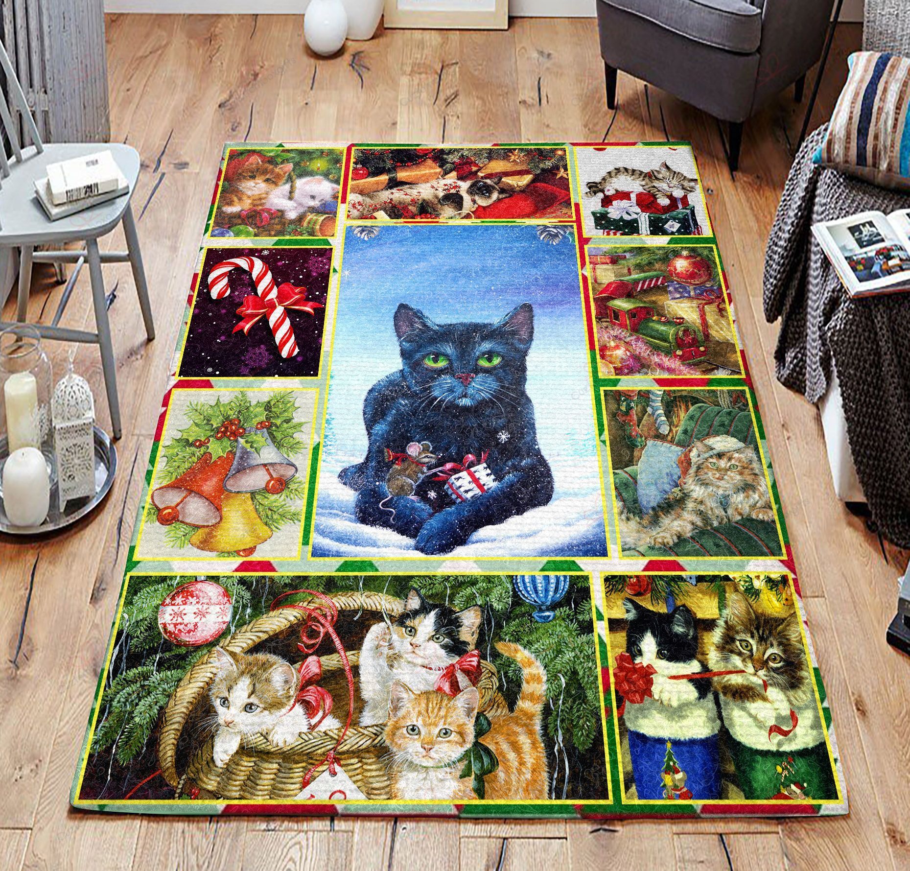 Cats In Christmas Rug Sport Decor Gift Floor Decor Living Room Carpet Rug Area Rug - 27e90df2b8ac Cats In Christmas Rug Sport Decor Gift Floor Decor Living Room Carpet Rug Area Rug - 27e90df2b8ac