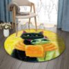 Cats In Love Round Carpet Floor Rug Living Room Bedroom Decor Round Area Rug Carpet