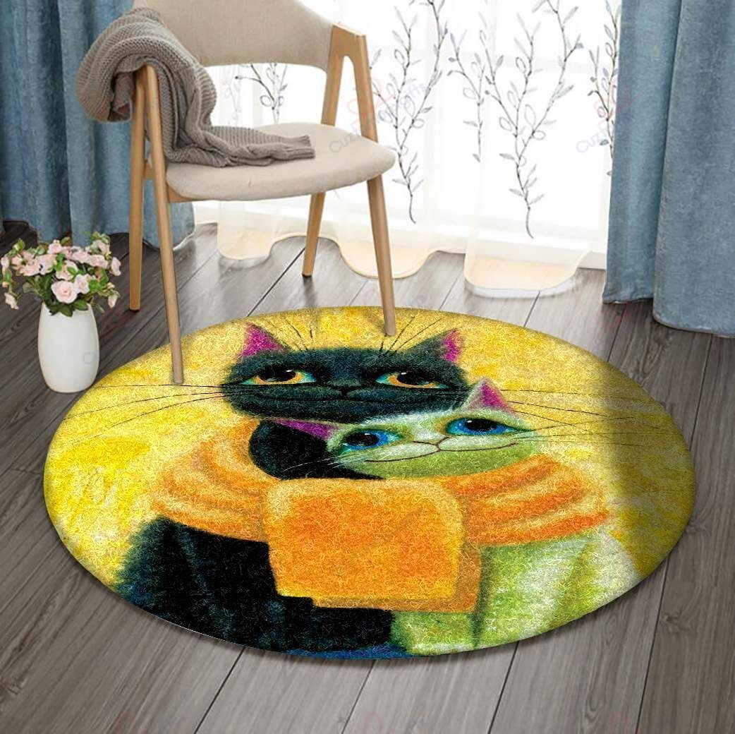 Cats In Love Round Carpet Floor Rug Living Room Bedroom Decor Round Area Rug Carpet Cats In Love Round Carpet Floor Rug Living Room Bedroom Decor Round Area Rug Carpet