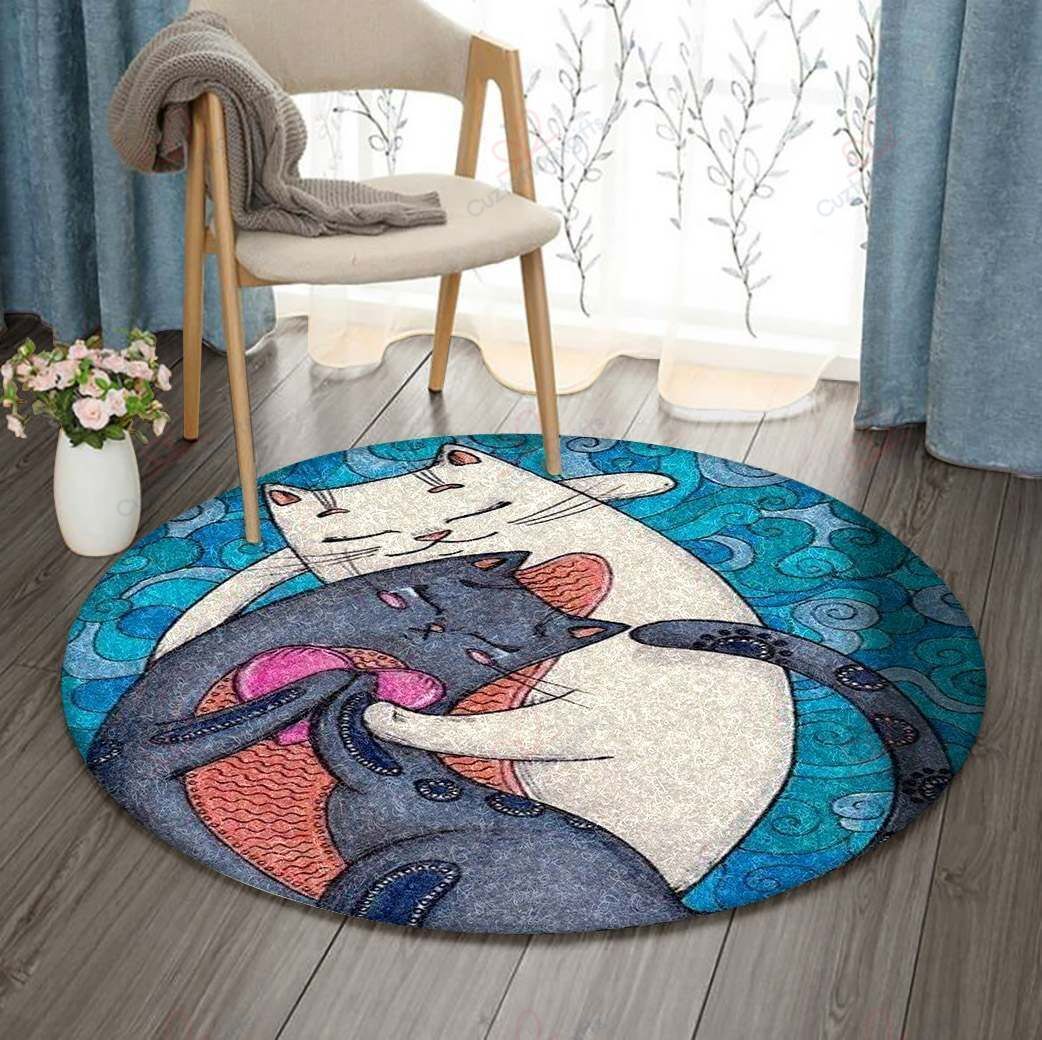 Cats Love Round Carpet Floor Rug Living Room Bedroom Decor Round Area Rug Carpet Cats Love Round Carpet Floor Rug Living Room Bedroom Decor Round Area Rug Carpet