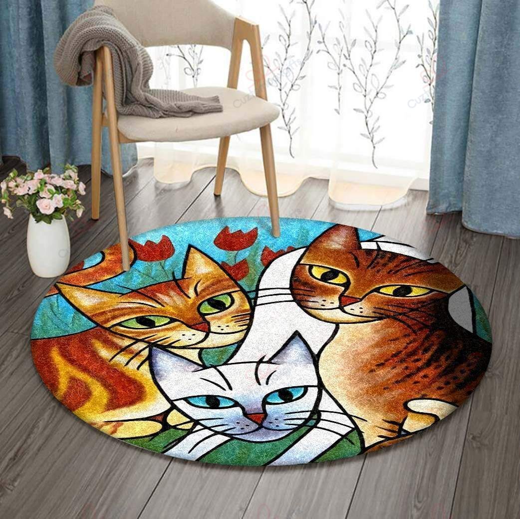Cats Painting 1 Round Carpet Floor Rug Living Room Bedroom Decor Round Area Rug Carpet Cats Painting 1 Round Carpet Floor Rug Living Room Bedroom Decor Round Area Rug Carpet
