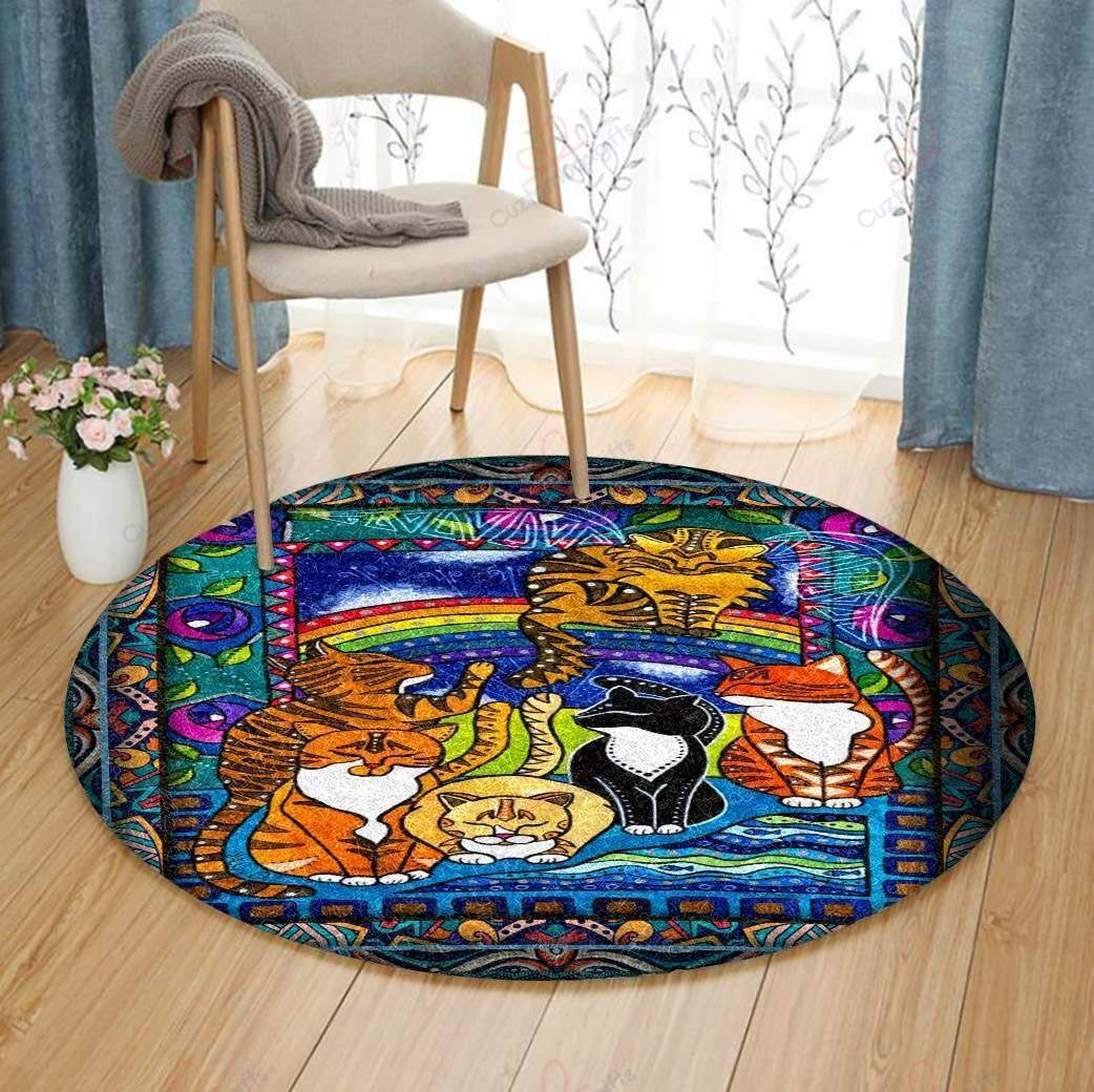 Cats Painting Round Carpet Floor Rug Living Room Bedroom Decor Round Area Rug Carpet Cats Painting Round Carpet Floor Rug Living Room Bedroom Decor Round Area Rug Carpet