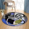 Cats Pattern 1 Round Carpet Floor Rug Living Room Bedroom Decor Round Area Rug Carpet