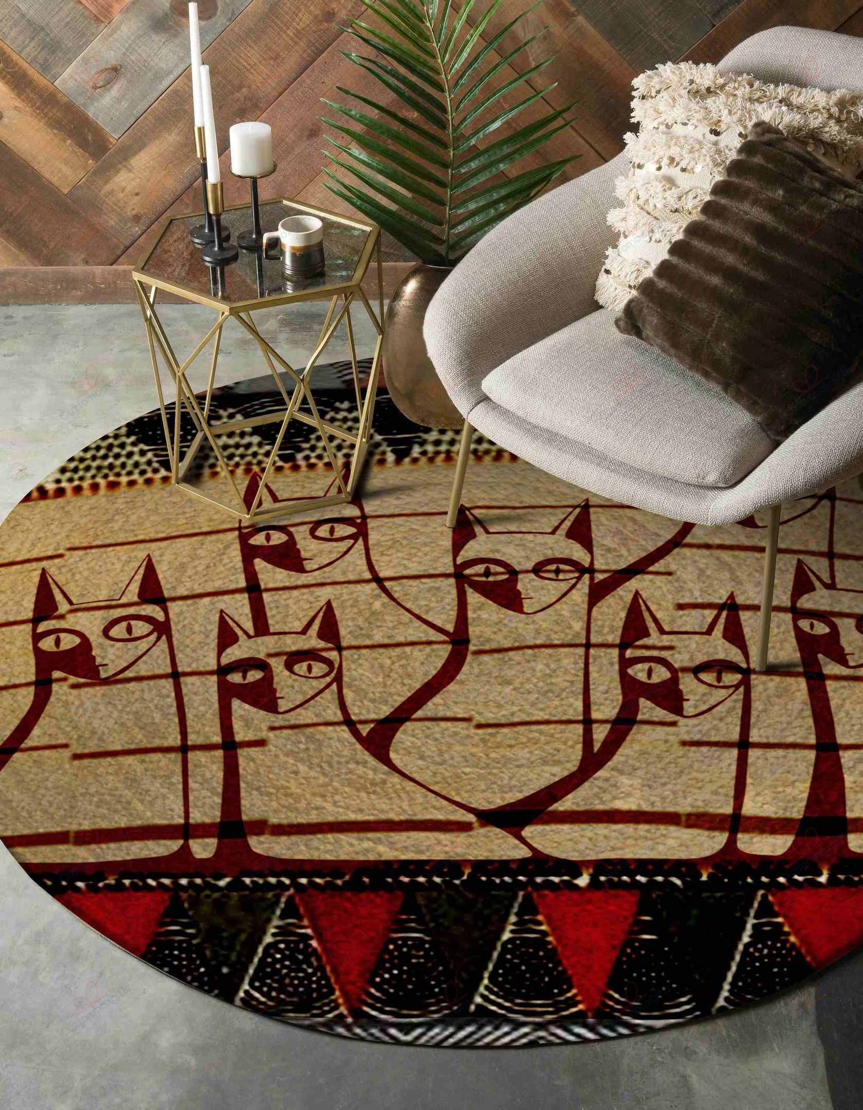 Cats Pattern Round Carpet Floor Rug Living Room Bedroom Decor Round Area Rug Carpet Cats Pattern Round Carpet Floor Rug Living Room Bedroom Decor Round Area Rug Carpet