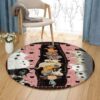 Cats World Round Carpet Floor Rug Living Room Bedroom Decor Round Area Rug Carpet