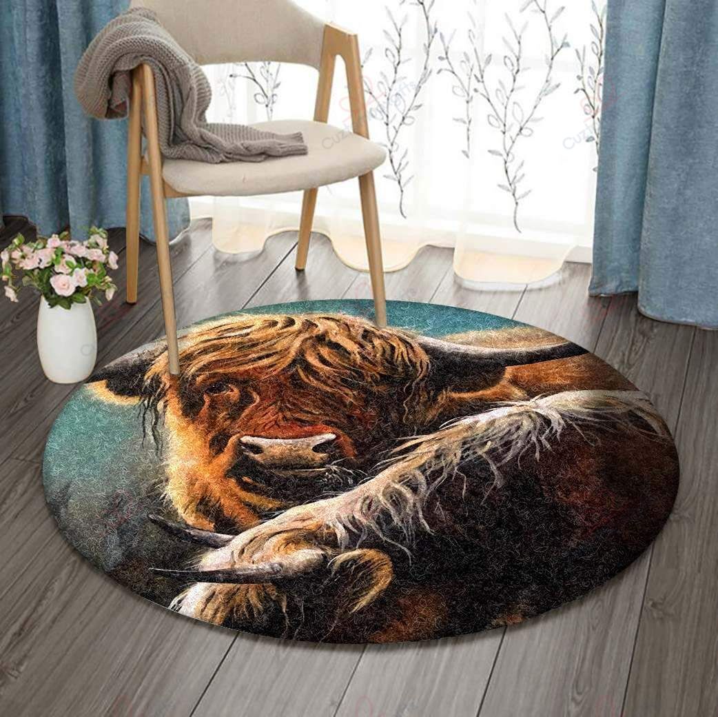 Cattle 2 Round Carpet Floor Rug Living Room Bedroom Decor Round Area Rug Carpet Cattle 2 Round Carpet Floor Rug Living Room Bedroom Decor Round Area Rug Carpet