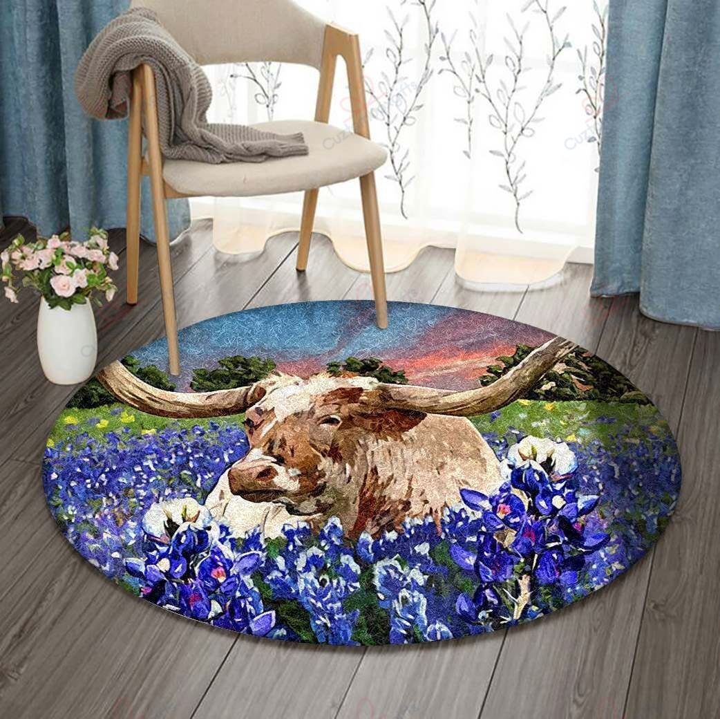 Cattle Round Carpet Floor Rug Living Room Bedroom Decor Round Area Rug Carpet Cattle Round Carpet Floor Rug Living Room Bedroom Decor Round Area Rug Carpet