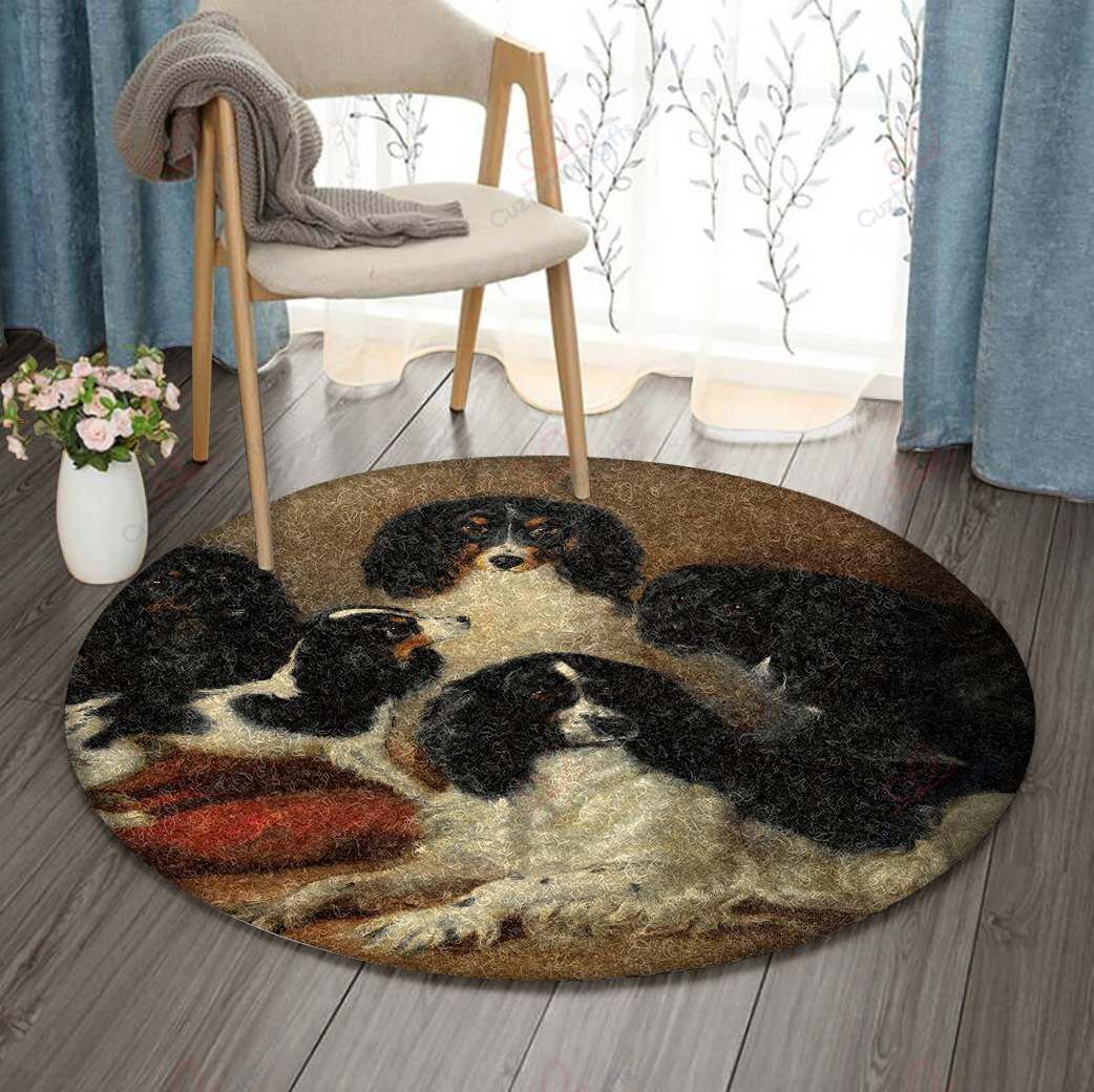 Cavalier King Charles Round Carpet Floor Rug Living Room Bedroom Decor Round Area Rug Carpet Cavalier King Charles Round Carpet Floor Rug Living Room Bedroom Decor Round Area Rug Carpet