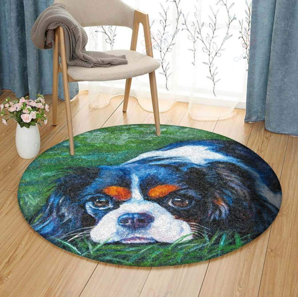 Cavalier King Charles Round Carpet Floor Rug Living Room Bedroom Decor Round Area Rug Carpet Cavalier King Charles Round Carpet Floor Rug Living Room Bedroom Decor Round Area Rug Carpet
