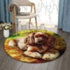 Cavalier King Charles Spaniel Round Carpet Floor Rug Living Room Bedroom Decor Round Area Rug Carpet