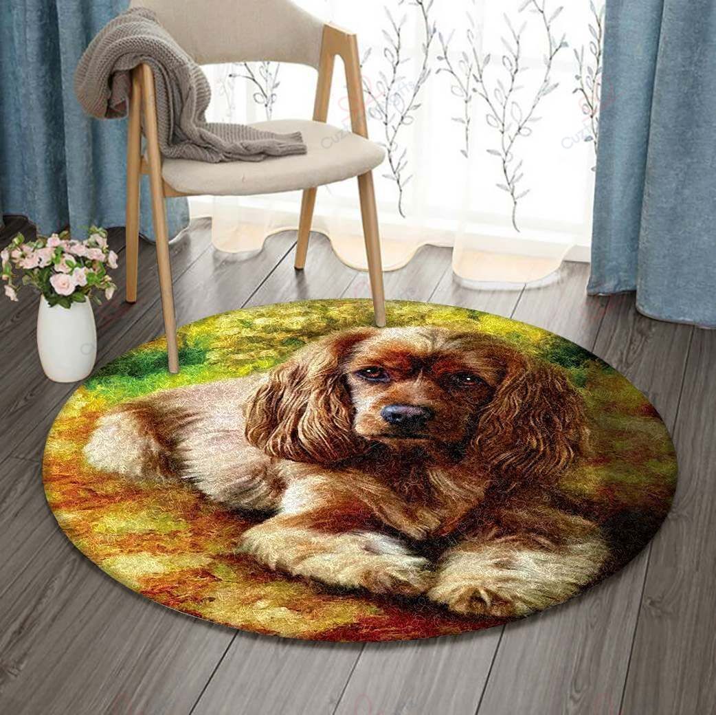 Cavalier King Charles Spaniel Round Carpet Floor Rug Living Room Bedroom Decor Round Area Rug Carpet Cavalier King Charles Spaniel Round Carpet Floor Rug Living Room Bedroom Decor Round Area Rug Carpet