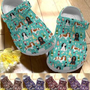 Cavalier Spaniel Crocs Clog Classic Clog Whitesole Cavalier And Wine Shoes